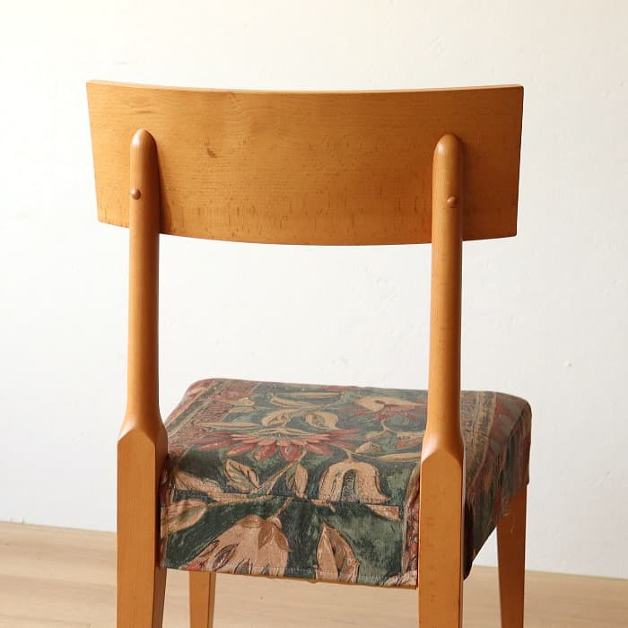 ヴィンテージ 飛騨産業 肘付イス 古家具 無垢材 ブナ材 カバーリング②