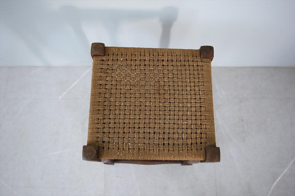 英国アンティーク木製スツール/腰掛けイス/チェア/ロープトップ(85-207)