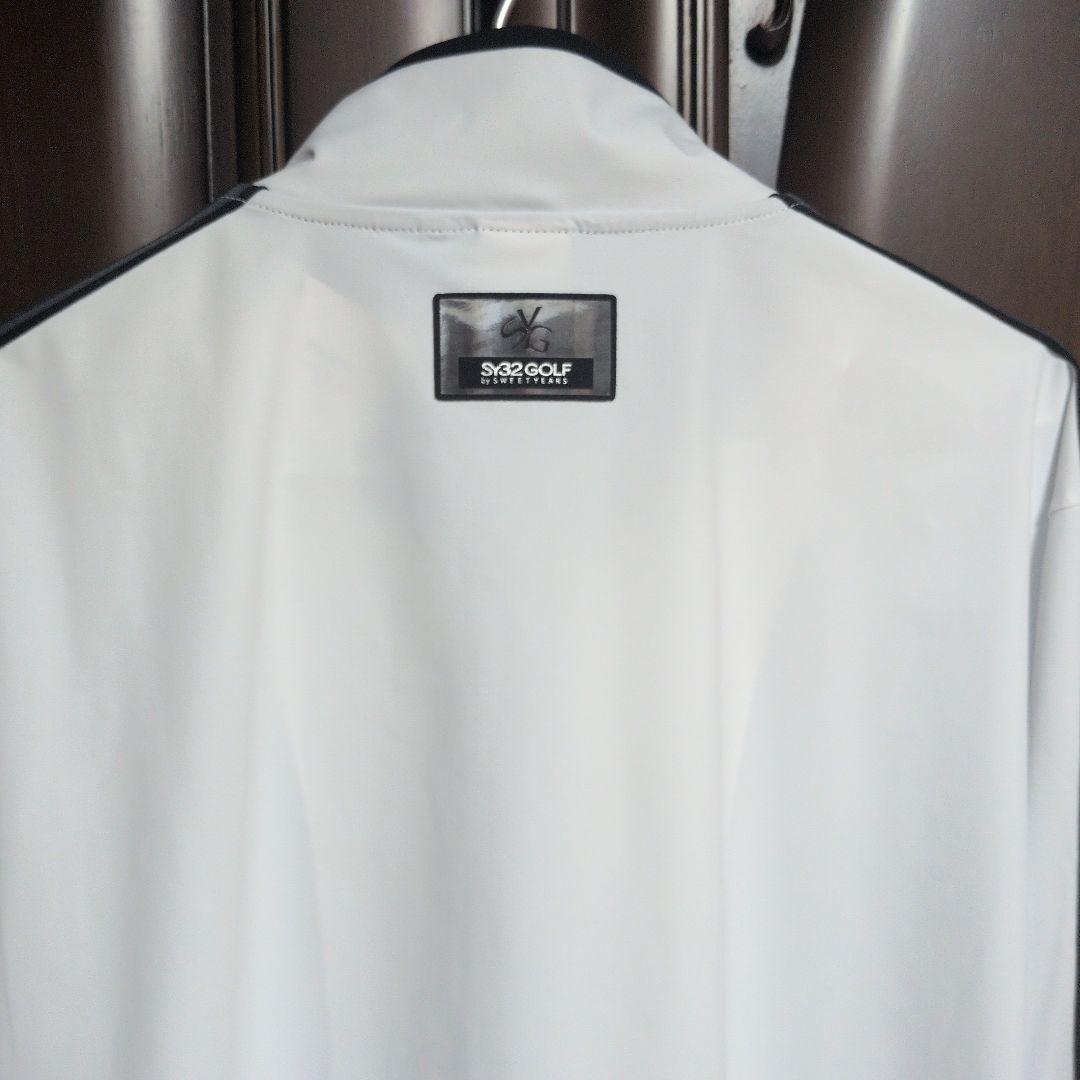 SY32:メンズ:Lサイズ:フルジップ　ストレッチ ジャケット:白