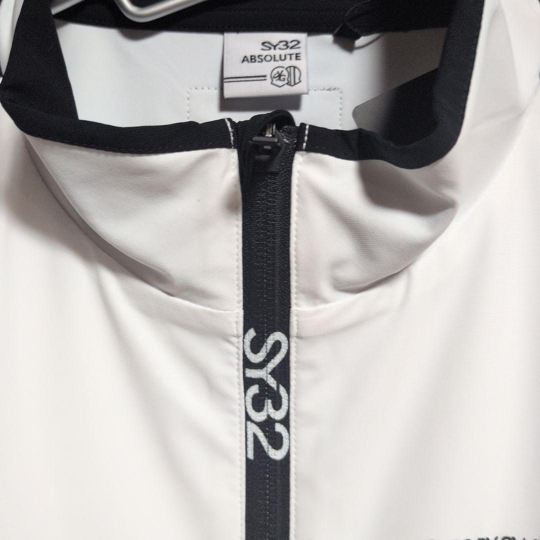 SY32:メンズ:Lサイズ:フルジップ　ストレッチ ジャケット:白