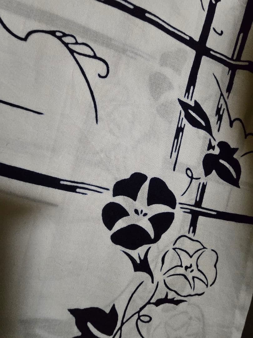 日本橋竺仙 白コーマ朝顔保管のみ浴衣新品同様