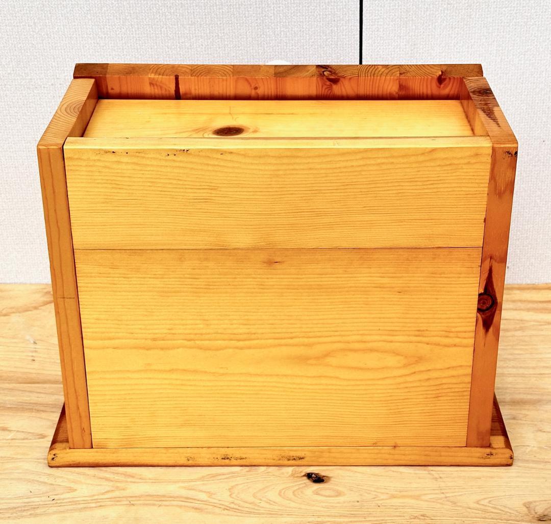 カントリー家具　ブレッドケース　ウッドボックス　パイン材　ハート透かし