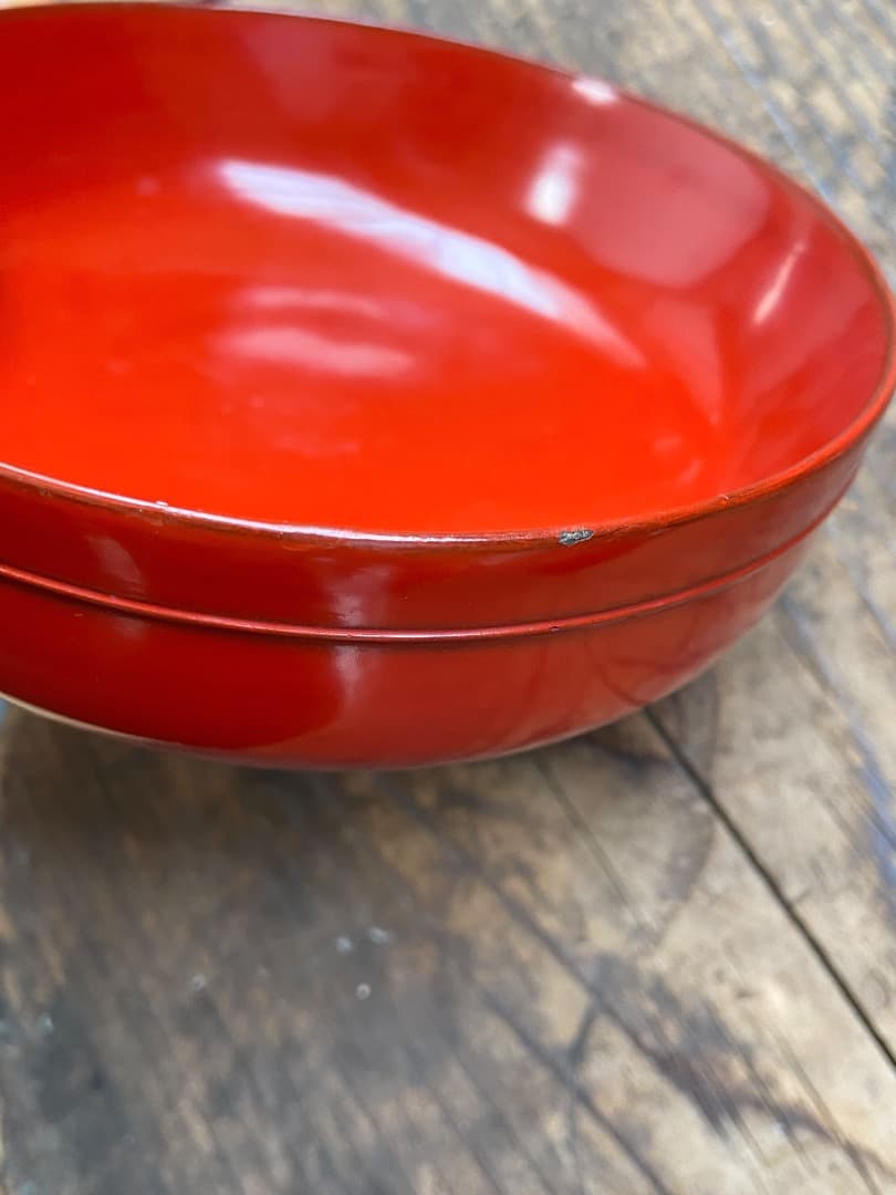 傷あり◎能登蔵出し 輪島塗 朱漆 平椀 5客 / 漆器椀 懐石椀 煮物椀 正月