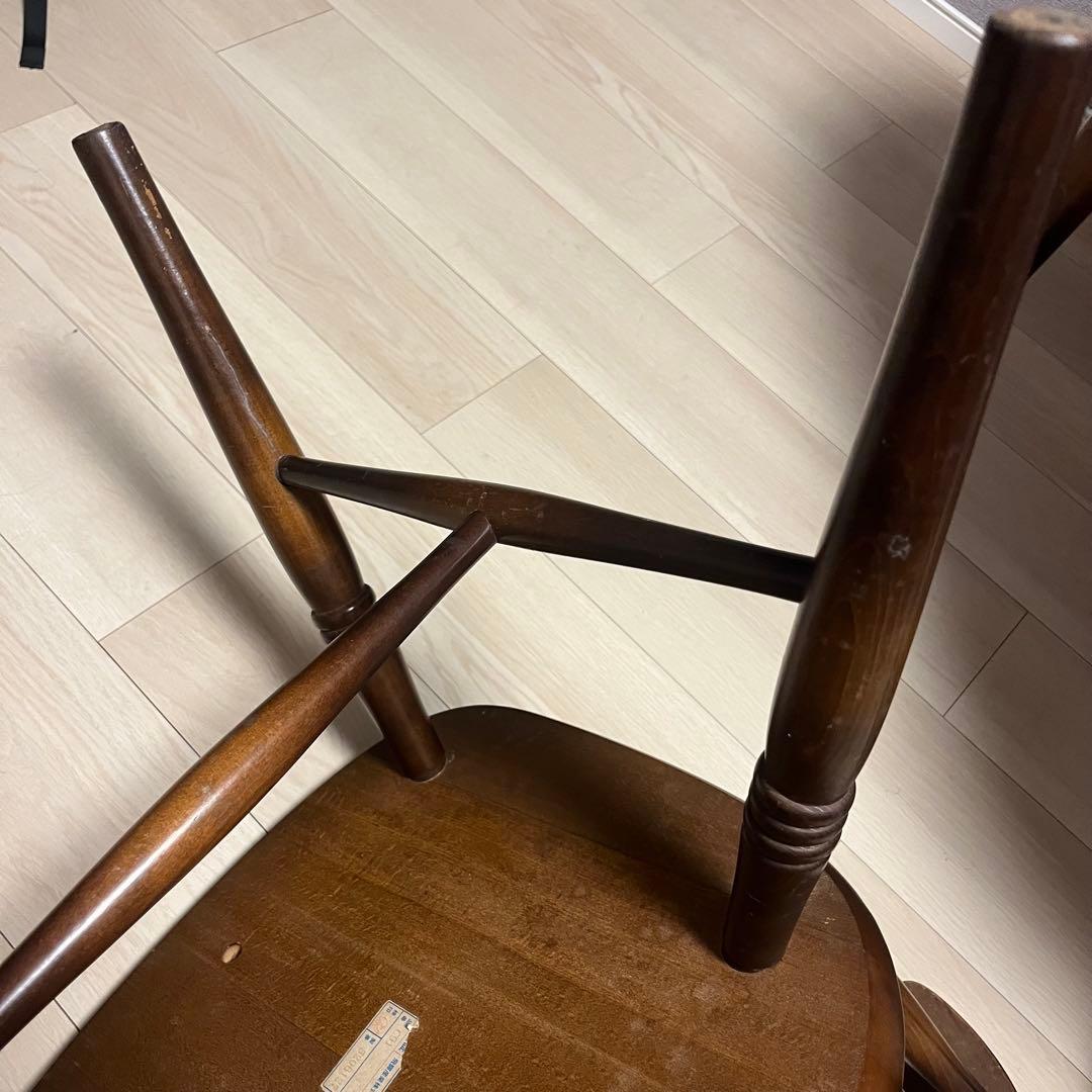 高級 ダイニングチェア 2脚セット 飛騨産業 キツツキマーク レトロ