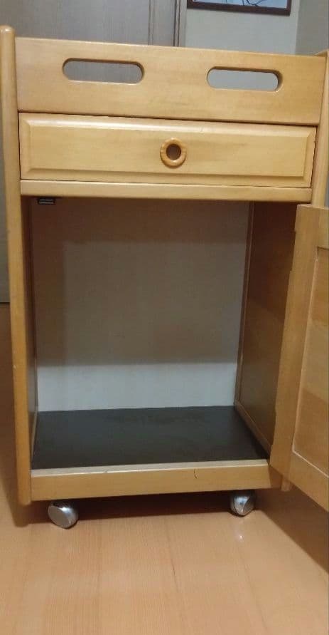 木製キッチンワゴン 引き出し付き　カリモク家具