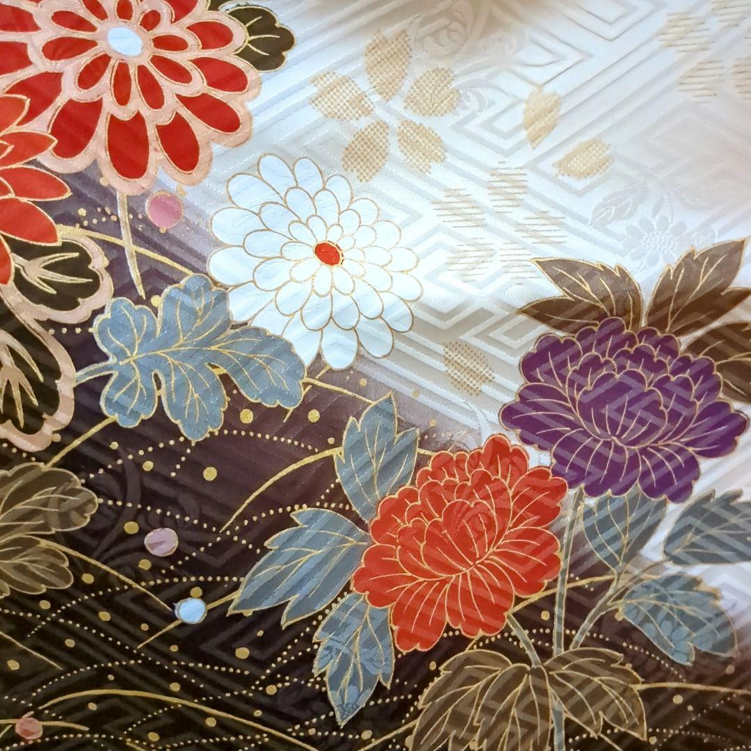 振袖セット 振袖フルセット 駒刺繍 雪輪花蝶文 金彩 ピンク系×クリーム 50