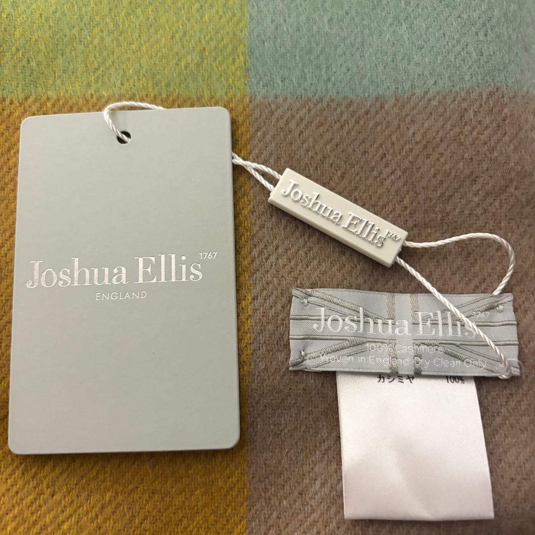 新品タグ付　国内タグ　ジョシュアエリス　チェック　大判ストール　カシミヤ100%
