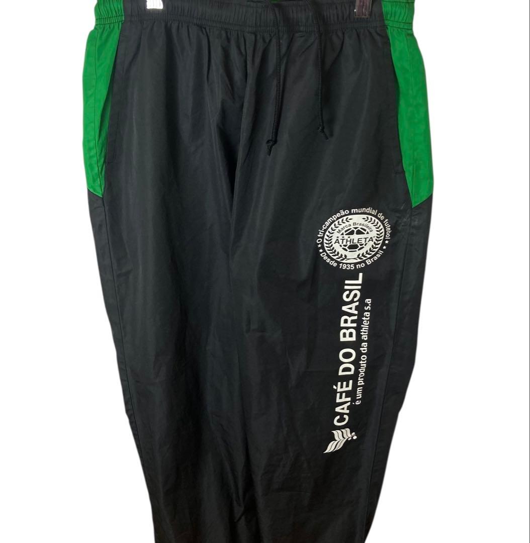 ATHLETAアスレタでかロゴブラックナイロンジャージ上下セットアップLサイズ