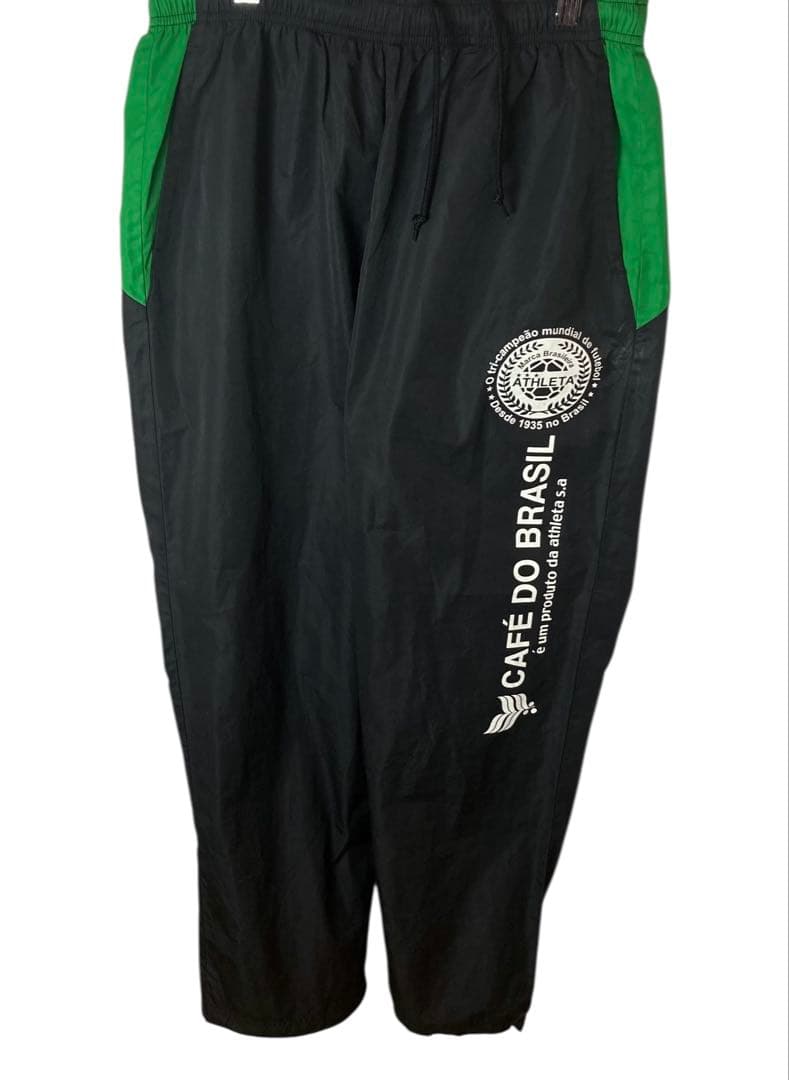 ATHLETAアスレタでかロゴブラックナイロンジャージ上下セットアップLサイズ