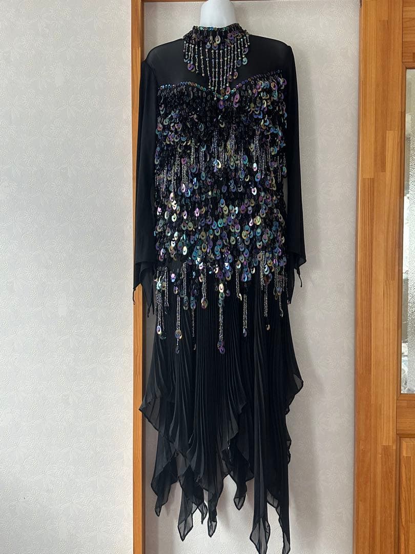 社交ダンスドレススパンコールXL