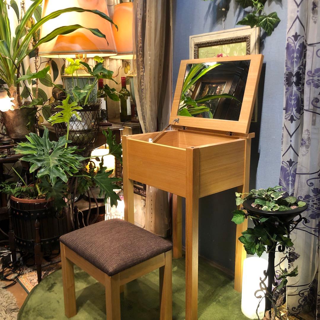 極美品　MUJI 無印良品 ドレッサー & チェア タモ材 ナチユラル