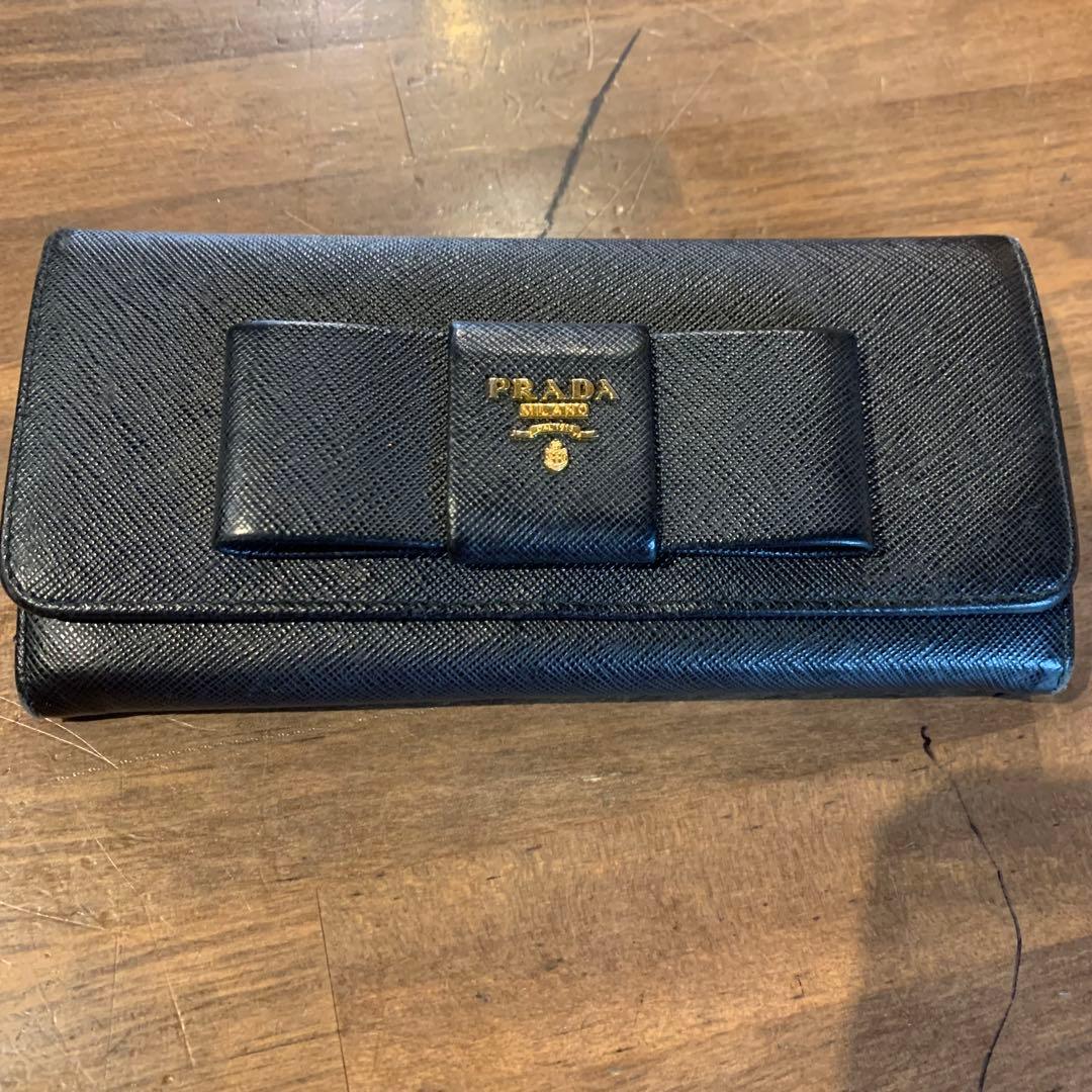 PRADA プラダ長財布 サフィアーノ フィオッコ ブラック メタルロゴ