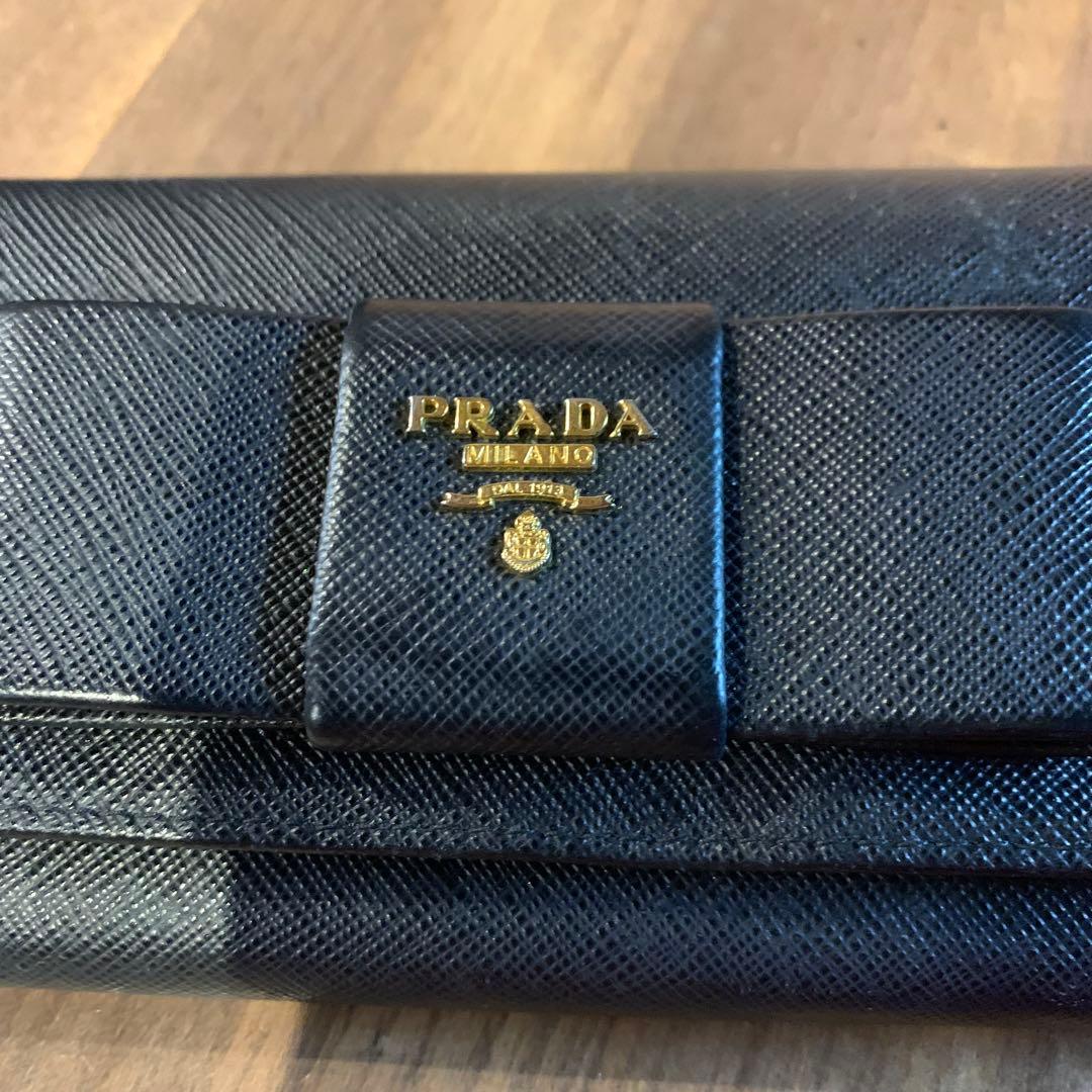 PRADA プラダ長財布 サフィアーノ フィオッコ ブラック メタルロゴ