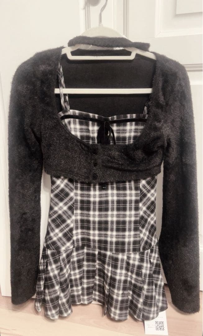 bunnylis ファーボレロ×チェックミニワンピ M