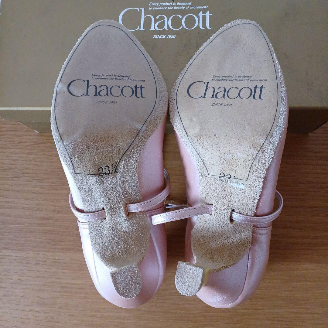 【Chacott 】新品未使用ピンク 社交ダンスシューズ23•5　ヒールカバー付