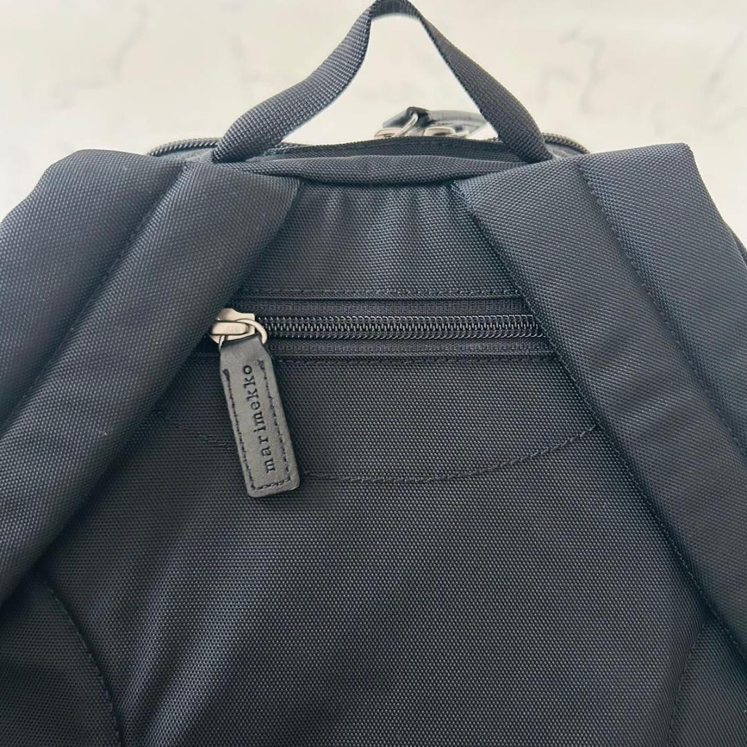 【極美品】マリメッコ　メトロ リュック　ナイロン　レザー　メッシュ　ブラック