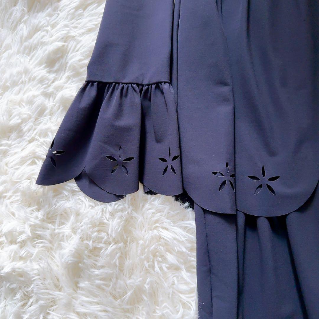 美品♡ il gufoイルグッフォ 紺色ティアードワンピース14Y発表会 通塾