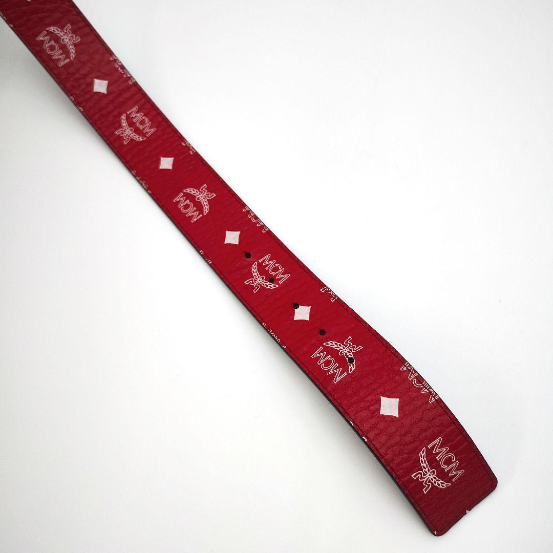 MCM ゴールド バックル ベルト レザー レッド　希少品