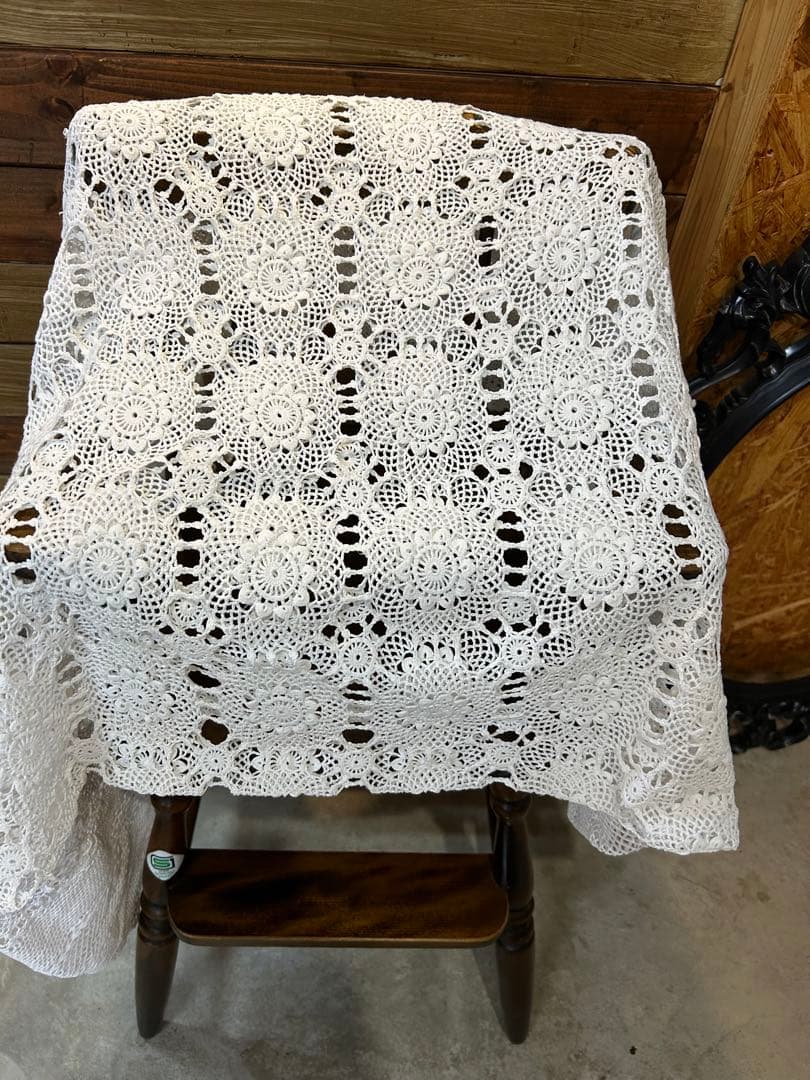 アンティークレース 大判 カーテン クロッシェ ベッドカバー