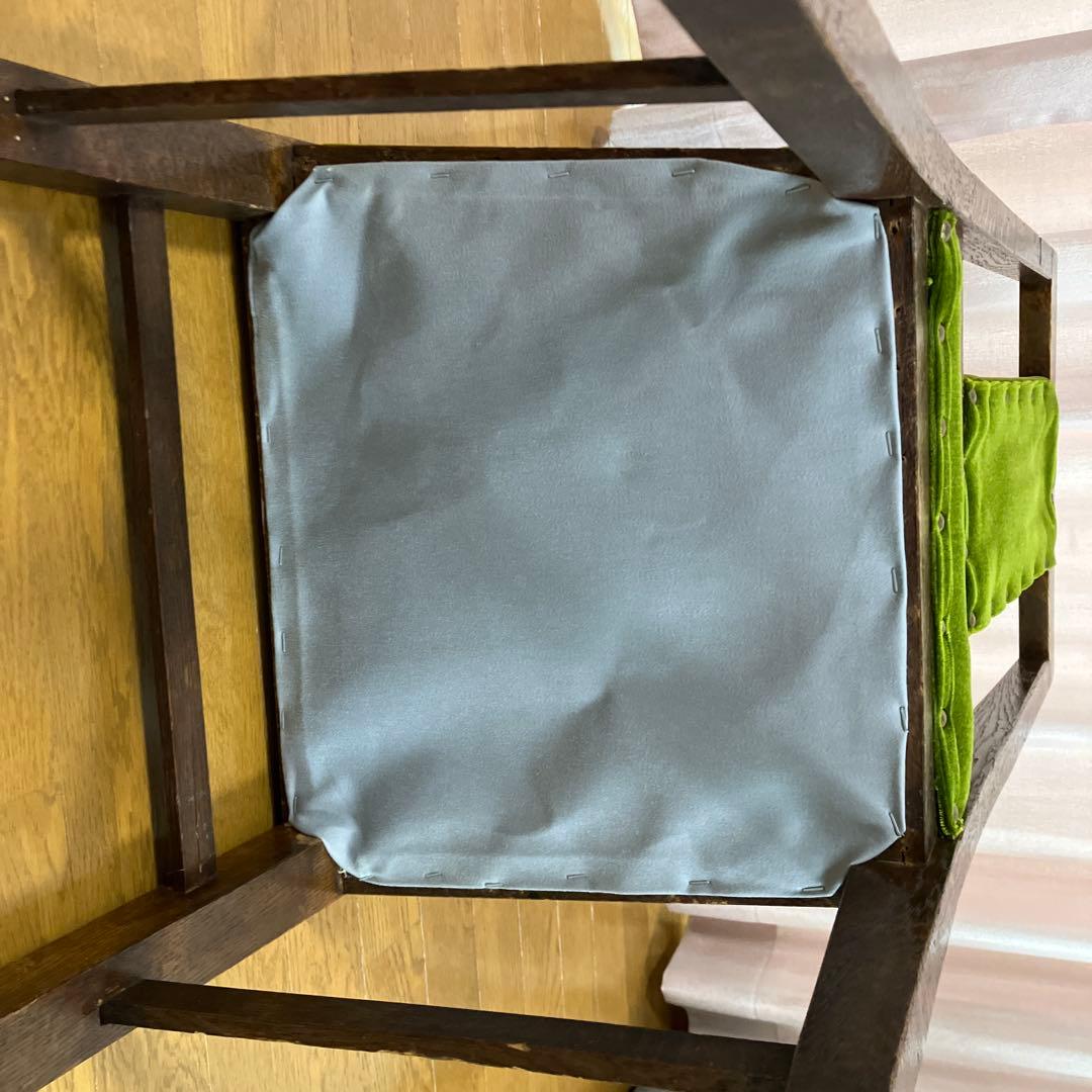 アンティークチェア　モケットグリーン