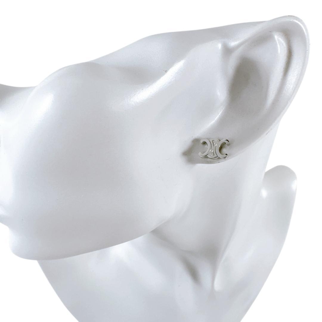 セリーヌ 片耳 トリオンフ スタッズ ピアス ロジウムフィニッシュ ブラス