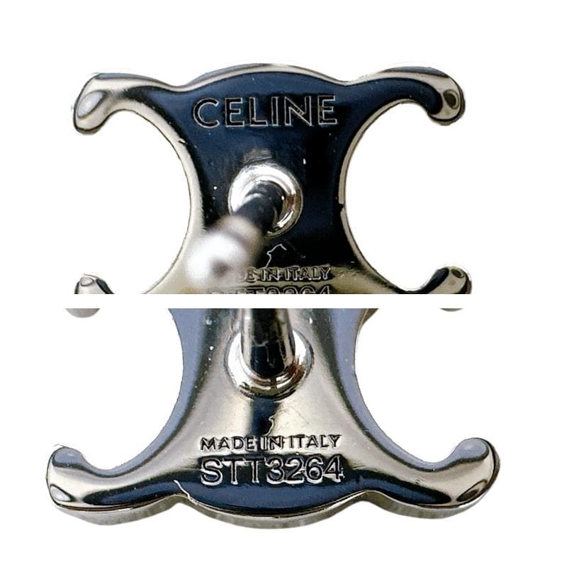 セリーヌ 片耳 トリオンフ スタッズ ピアス ロジウムフィニッシュ ブラス