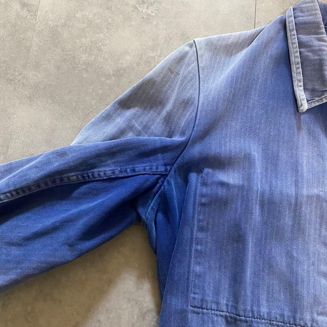 70s フレンチワーク　ユーロ　コットンジャケット ボロ