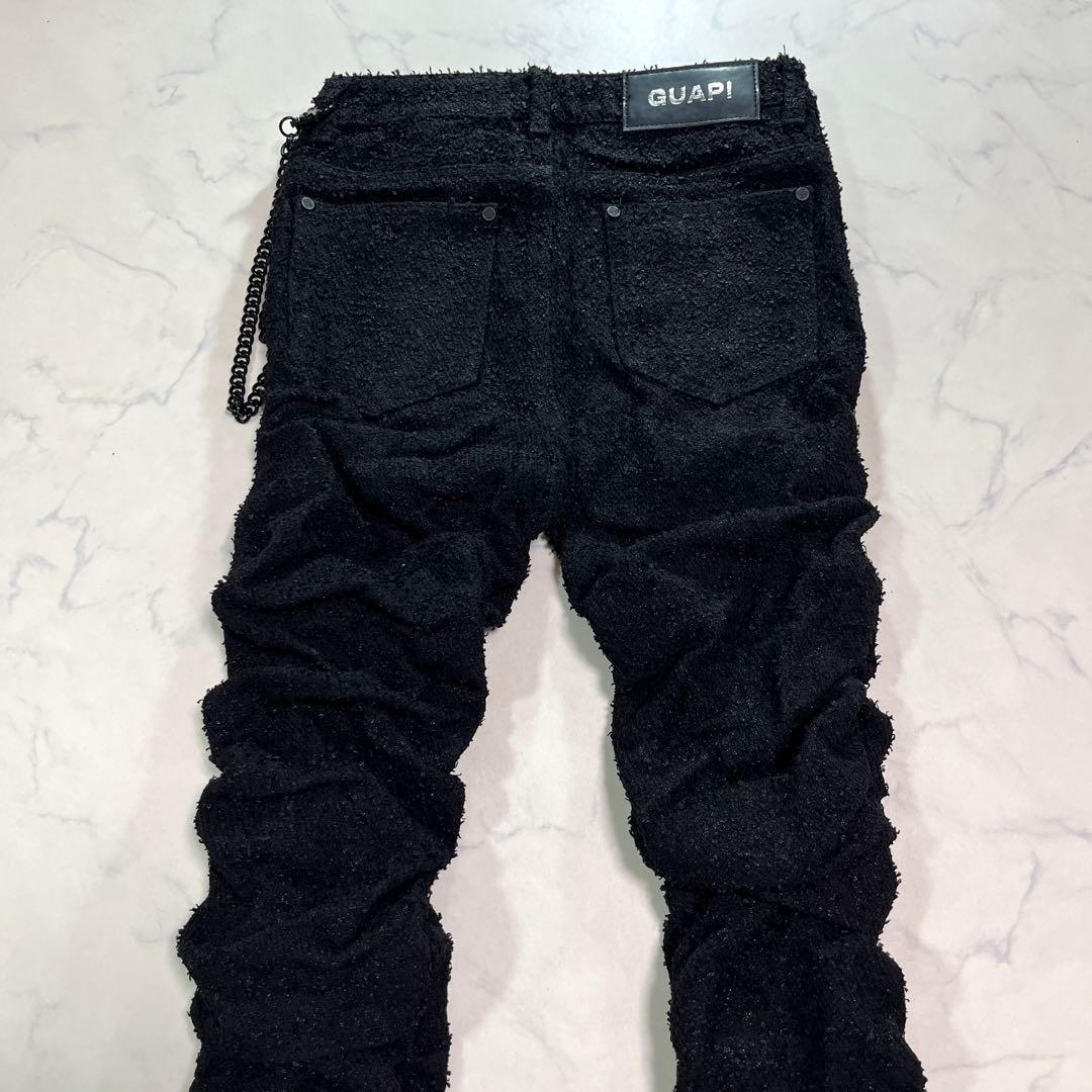 GUAPI グアピ オールブラック スーパースタックチェーンデニム 新品 28