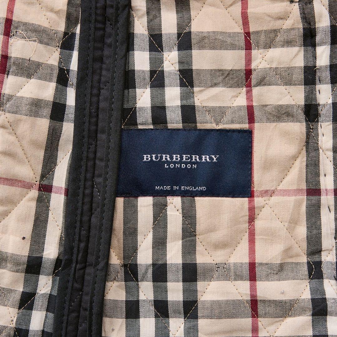 BurberryLondonノバチェック裏地フード付き ロングコートキルティング