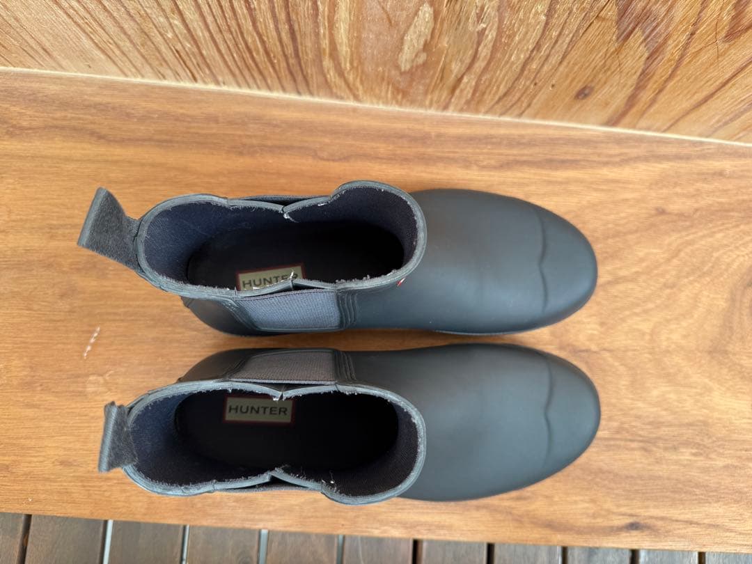 極美品・試着のみ】HUNTER ショートレインブーツ グレー UK4 23cm 極美
