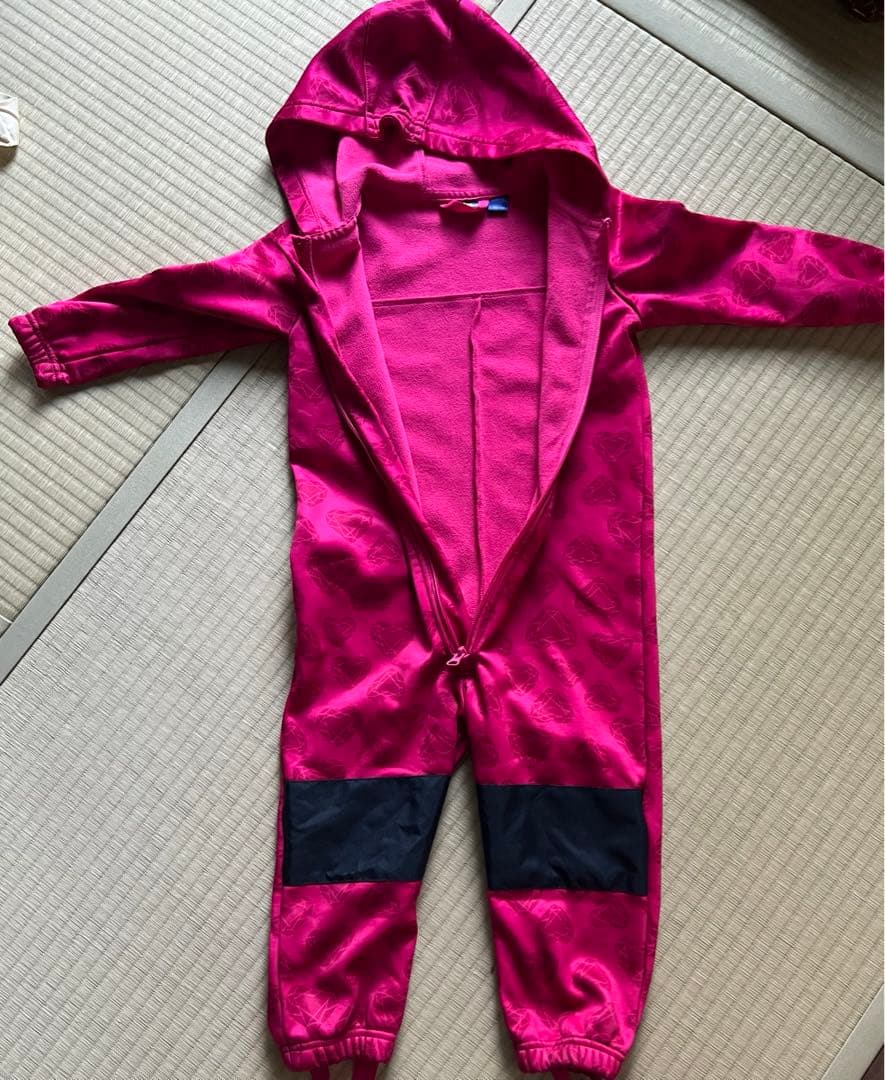 UZULAND ジャンプスーツ 手袋 雪よけカバー セット ピンク 100cm