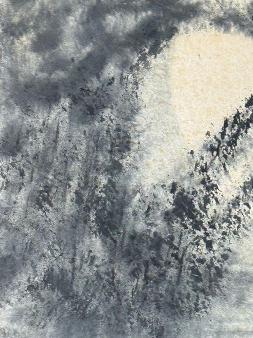 中国 蘇州画家 江和汀作 蘇州月夜 肉筆 水墨画 表具前 送料込み251211