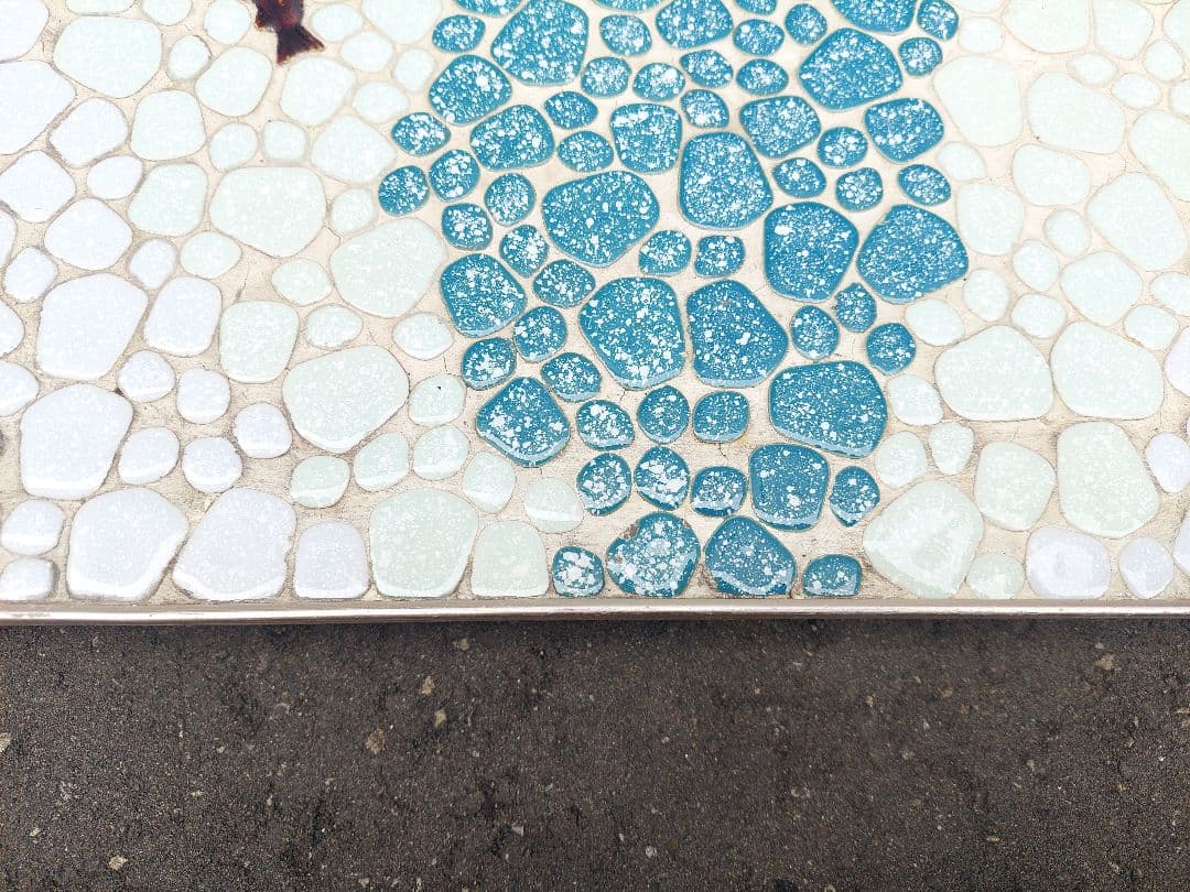 昭和レトロ ストーブ台 薪ストーブ タイル 古民家 アンティーク お魚柄