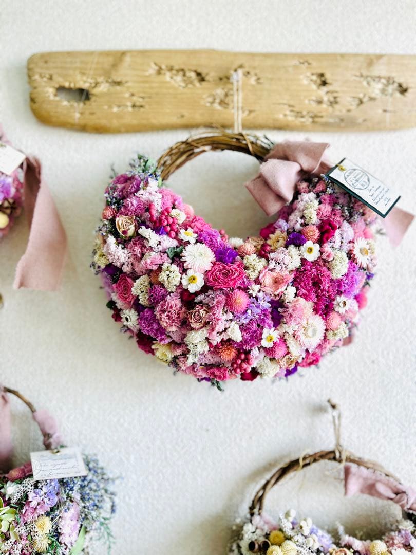 リース　ドライフラワー　ドライフラワーリース　スワッグ　ピンク　母の日　父の日