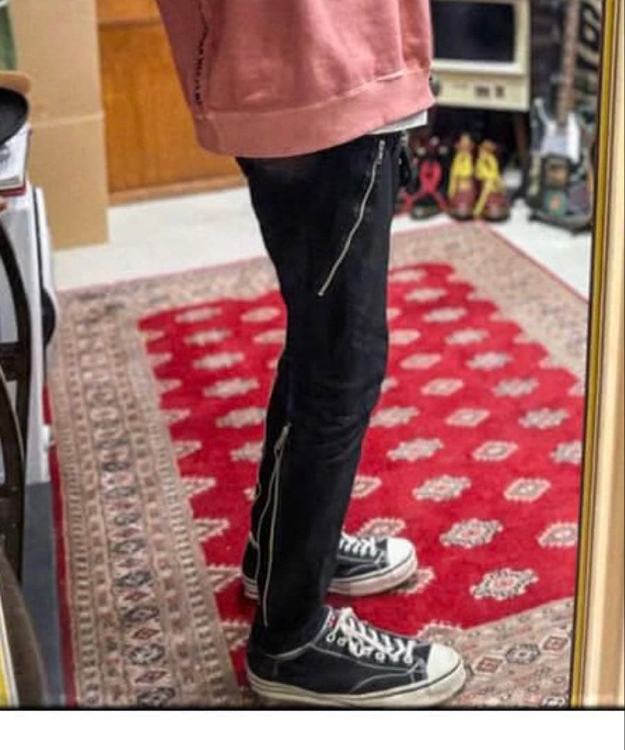 RALEIGH RED MOTEL ZIP SLIM TROUSERS黒 L