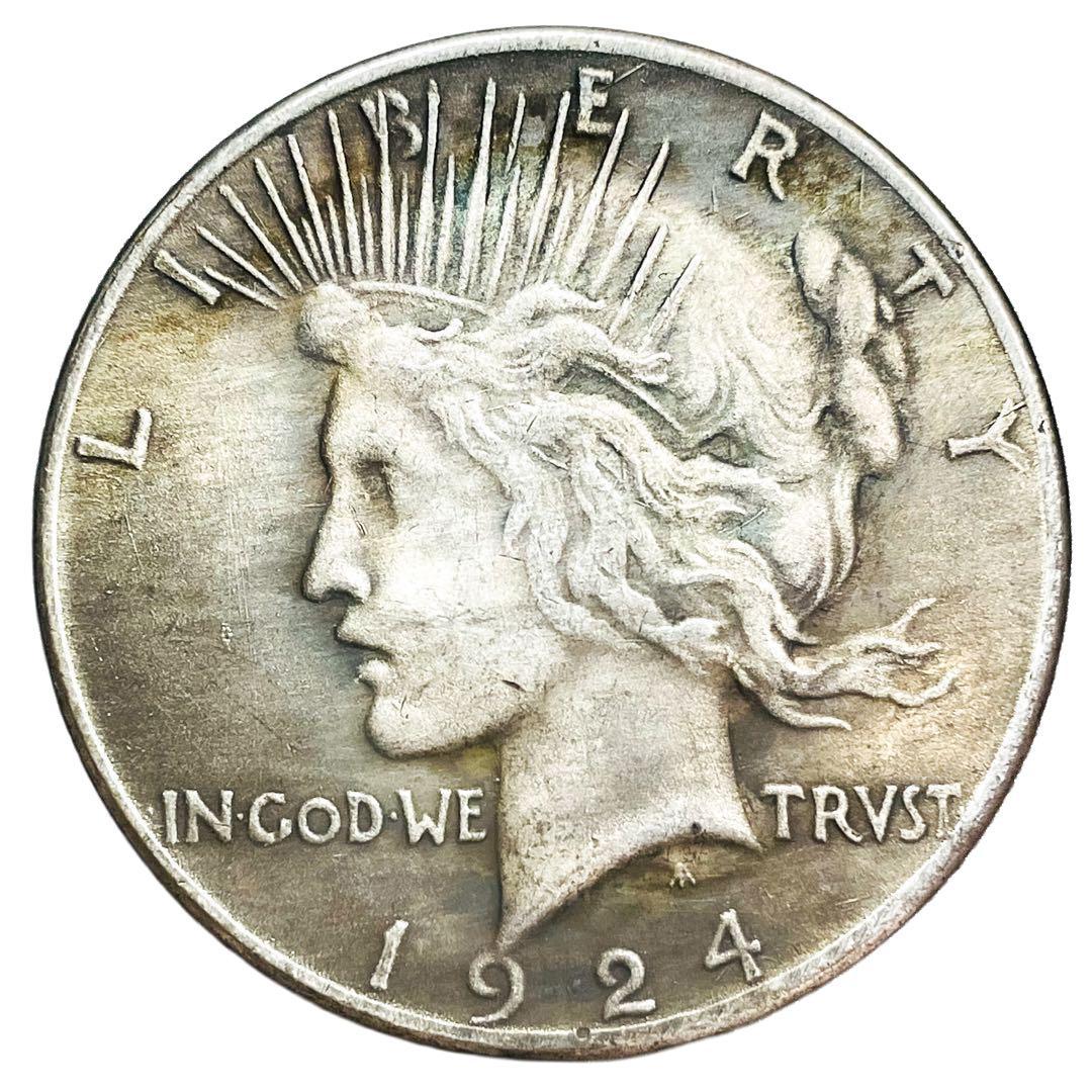 アメリカ ピースダラー 1ドル銀貨 1924年 レプリカコイン - メルカリ