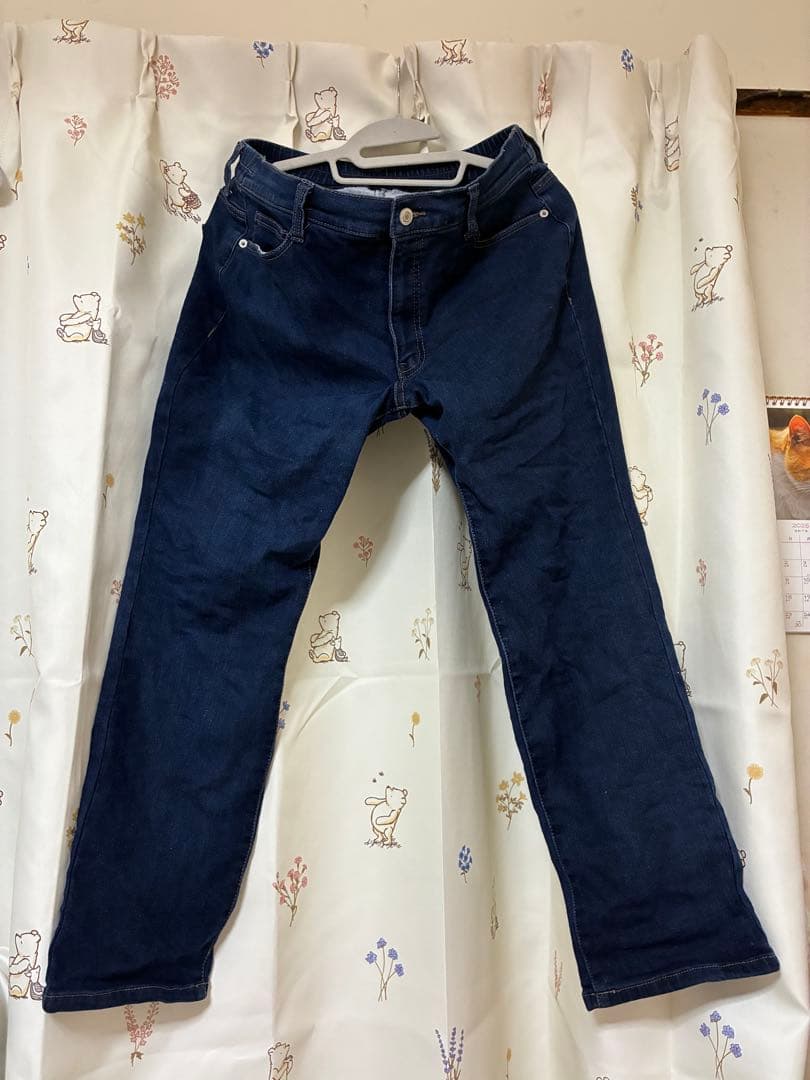 ダークブルーストレートデニムパンツ