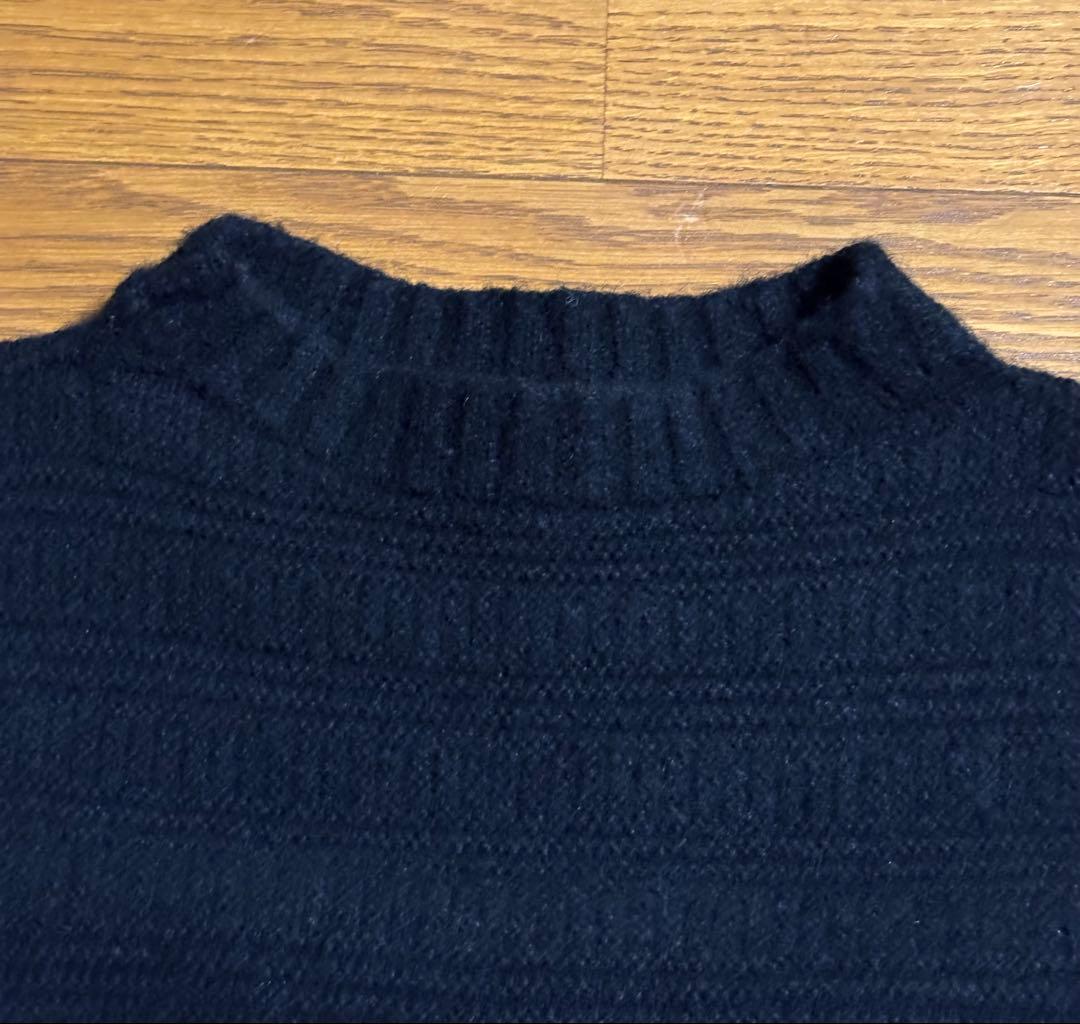 ガンジーウーレンズ 厚手ウールセーター サイズ40 黒 ブラック イングランド製