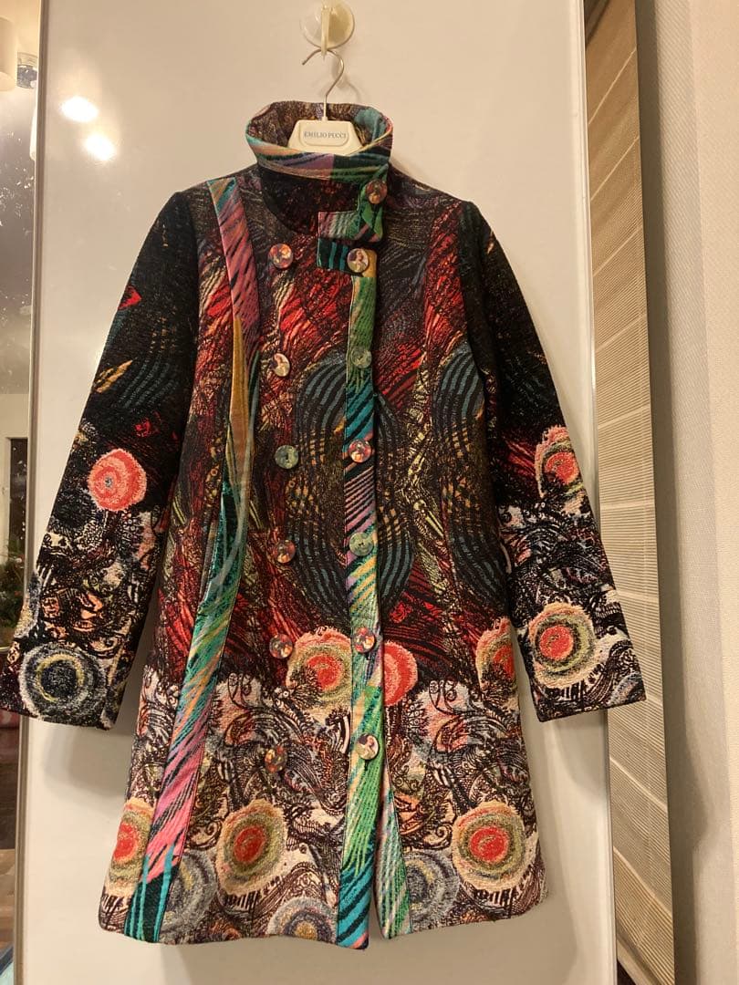 タイムセール14500円未使用desigualジャガード織りダブルコート40Ｌ