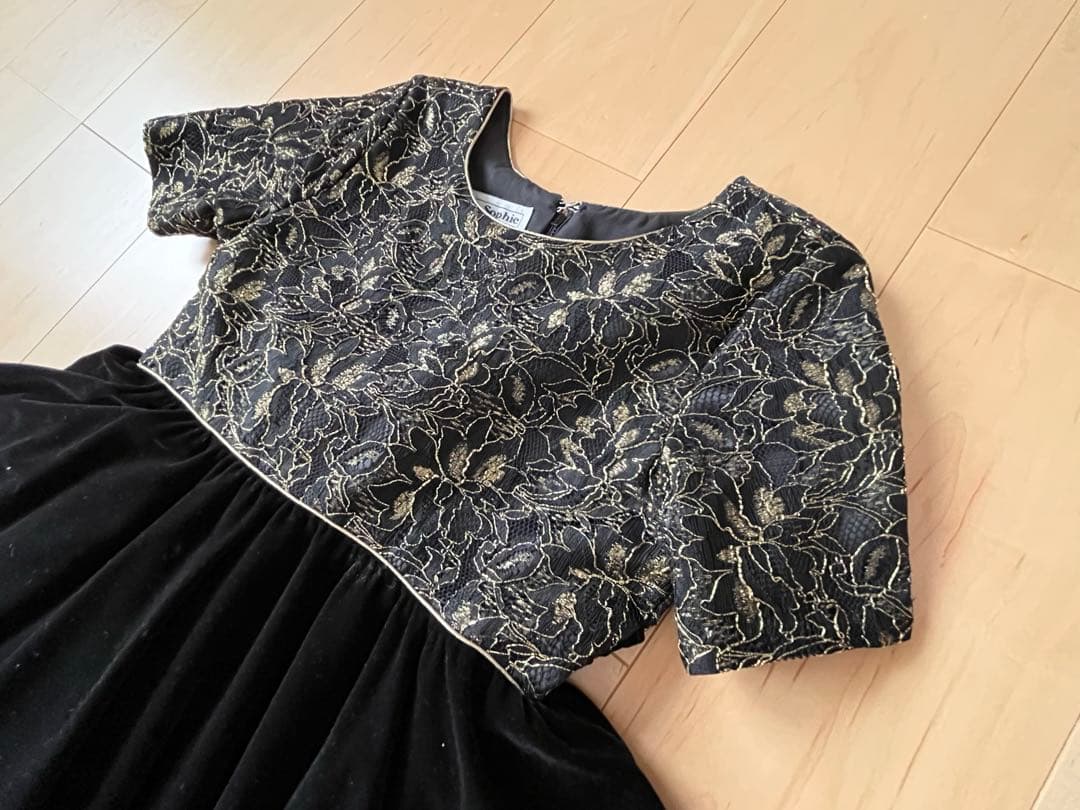 子供用ドレス　パーティードレス　発表会ドレス　ベルベット　10才サイズ