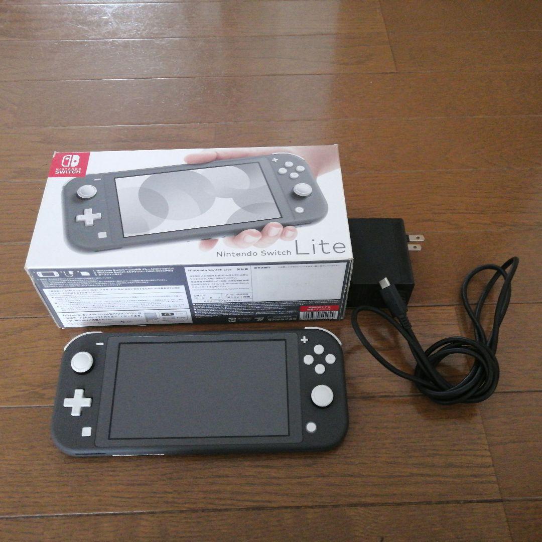 Nintendo Switch Lite グレー 本体 充電器、箱付き