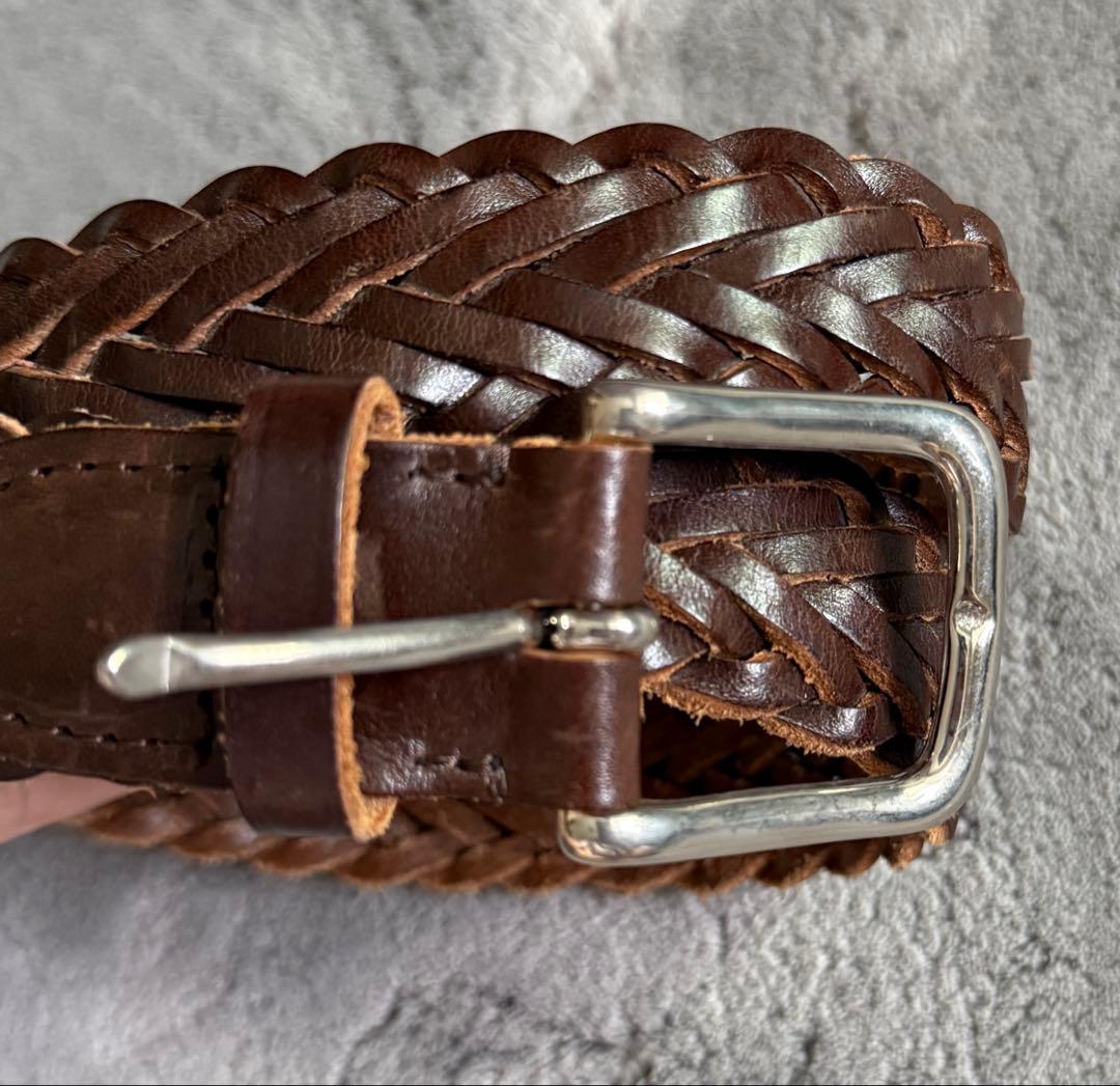 ホワイトハウスコックス30 75 メッシュベルト　ブラウン　茶色