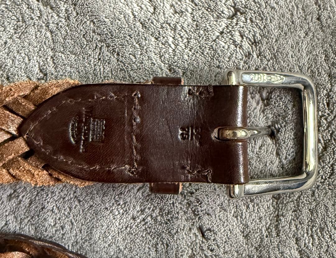 ホワイトハウスコックス30 75 メッシュベルト　ブラウン　茶色