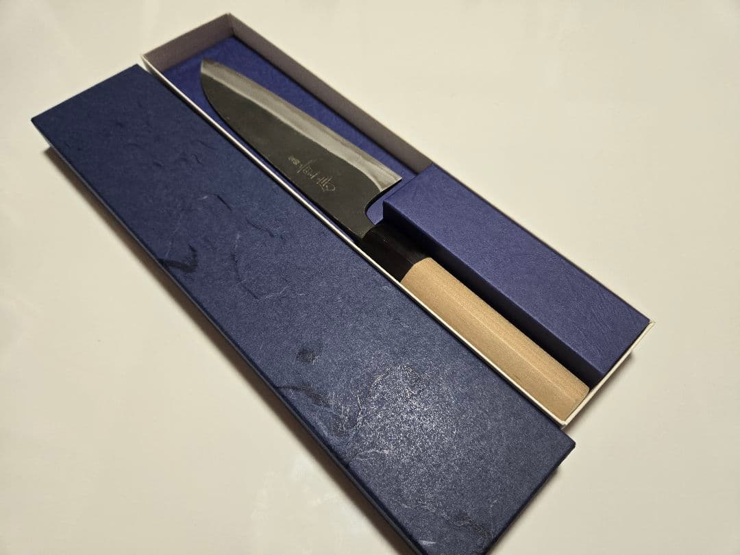 重房 スウェーデン鋼 黒打三徳 包丁 6寸 中古品