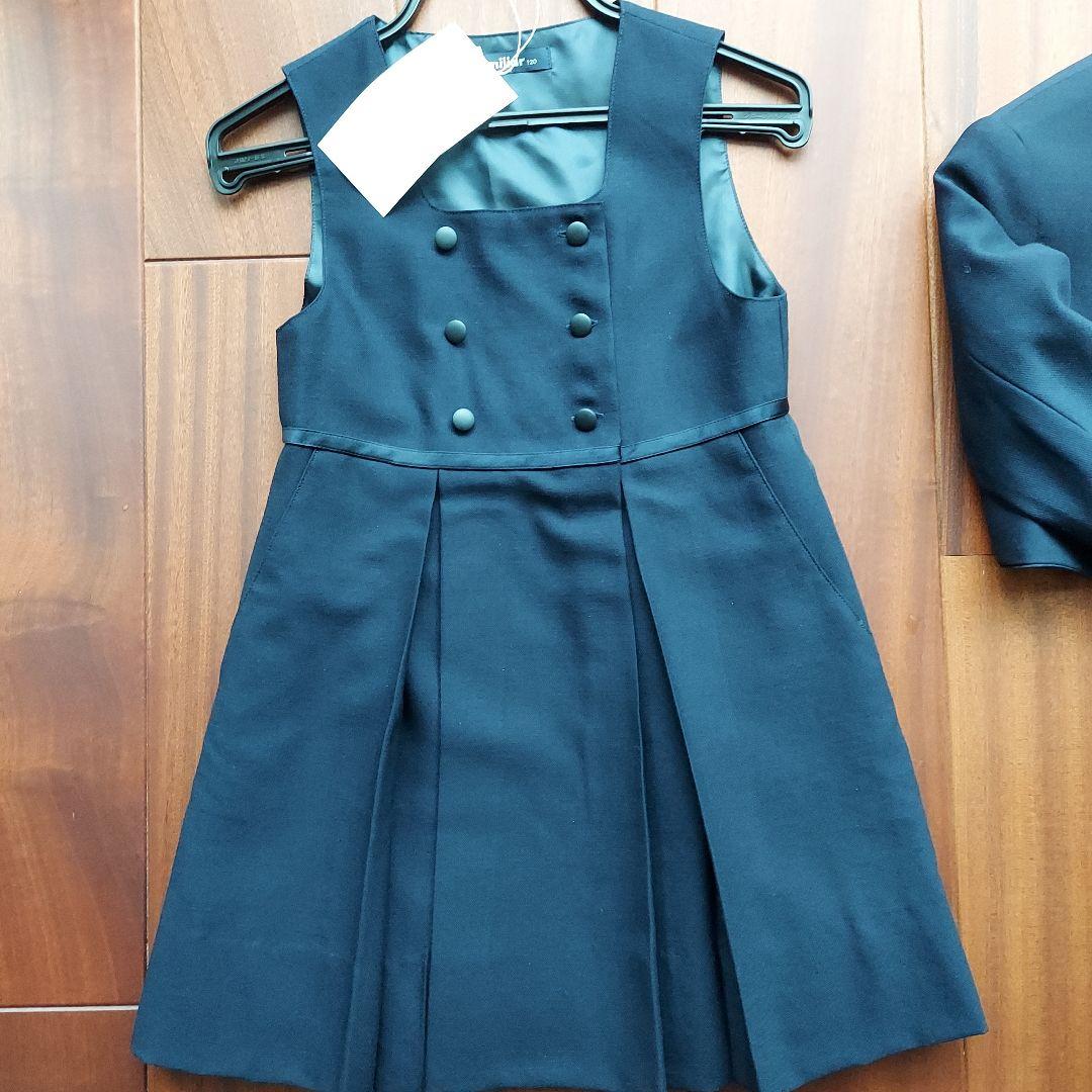 美品　ファミリア　お受験スーツ　120 濃紺アンサンブル