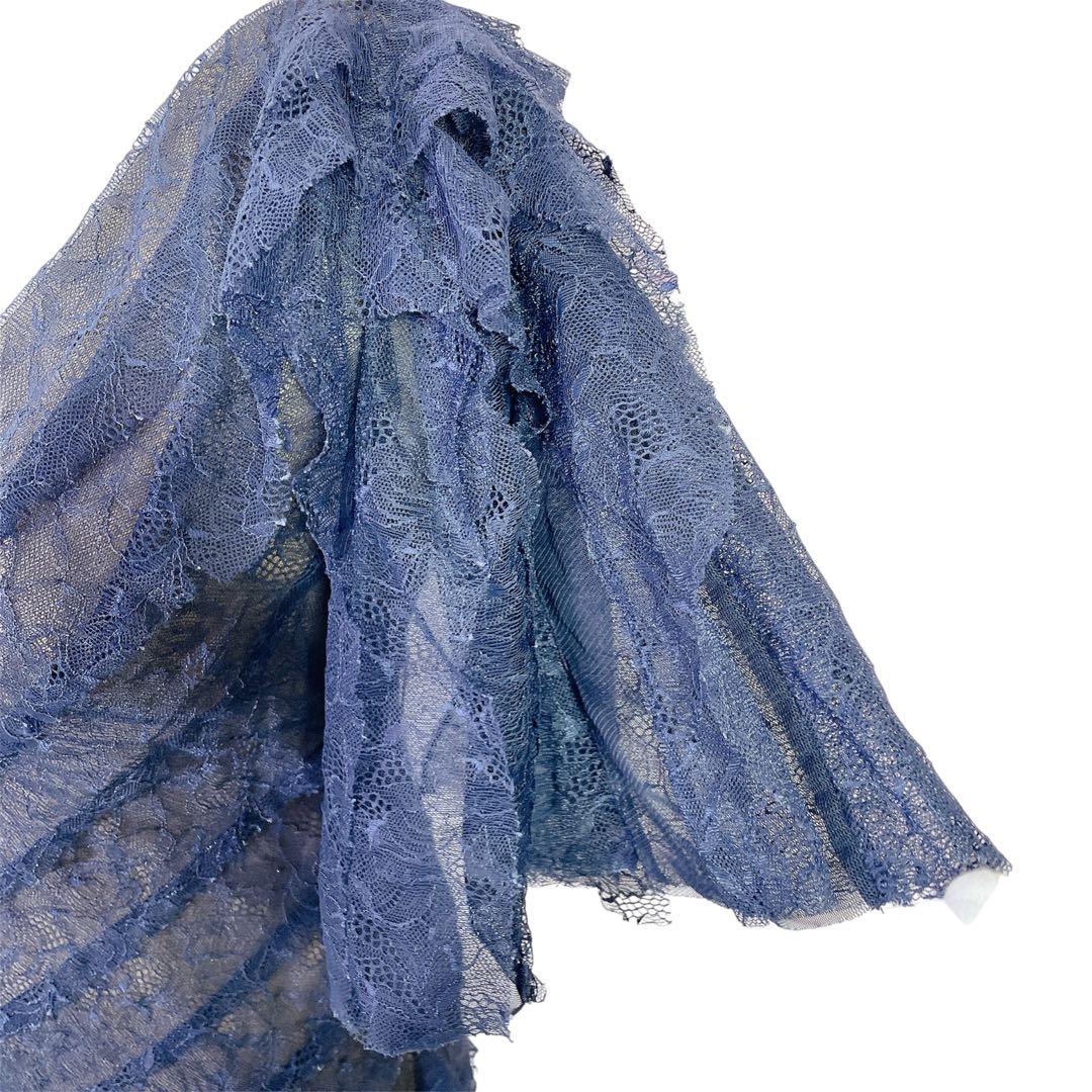 タダシショージ　マキシ丈ドレスワンピース　発表会　総レース　紺　4 イベント