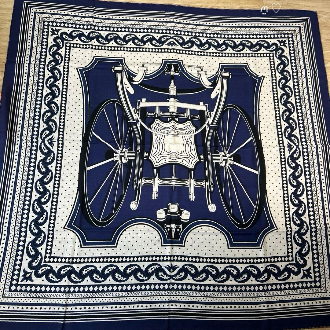 HERMES　エルメス　カレ140　ジェアン　四輪馬車の車輪バンダナ　カシシル