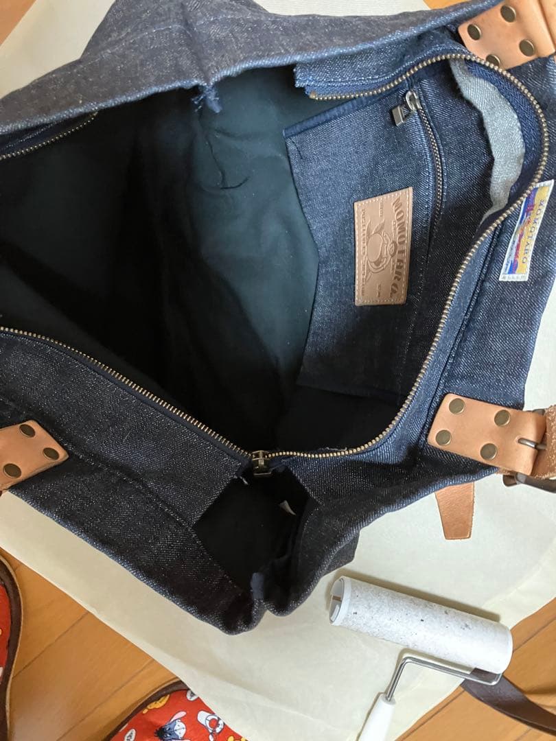 桃太郎ジーンズ　トートバッグ　デニム　本革