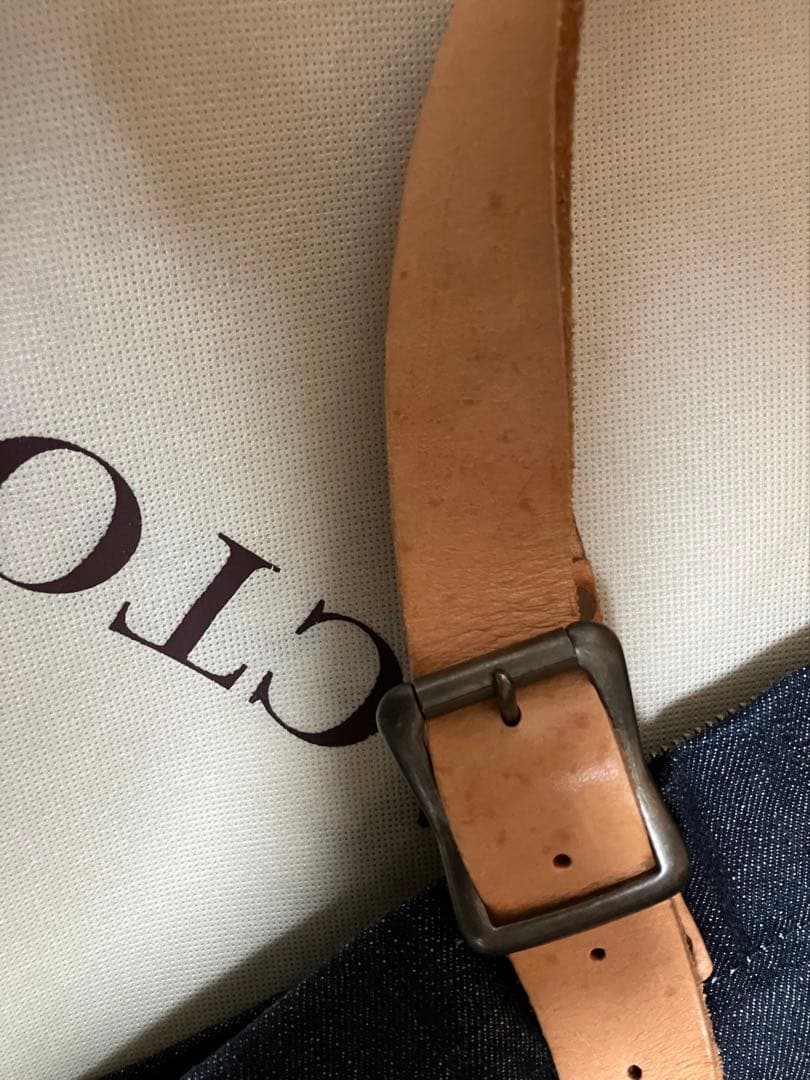 桃太郎ジーンズ　トートバッグ　デニム　本革