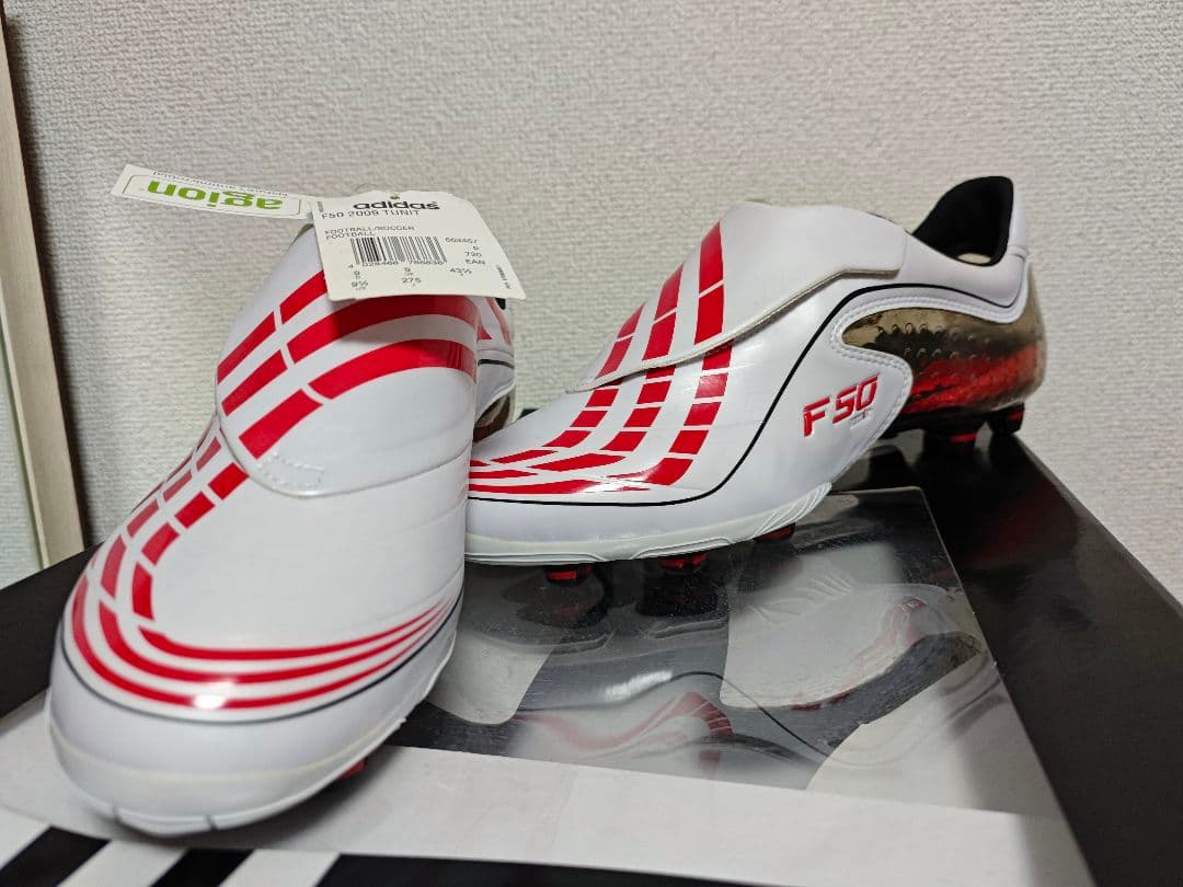 adidas F50 TUNITサッカーシューズ ホワイト/レッド 27.5cm